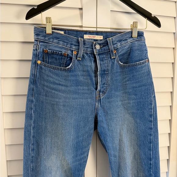 Levi’s Womens Wedgie Straight Jeans Raw Hem Size 27 - Picture 5 of 15